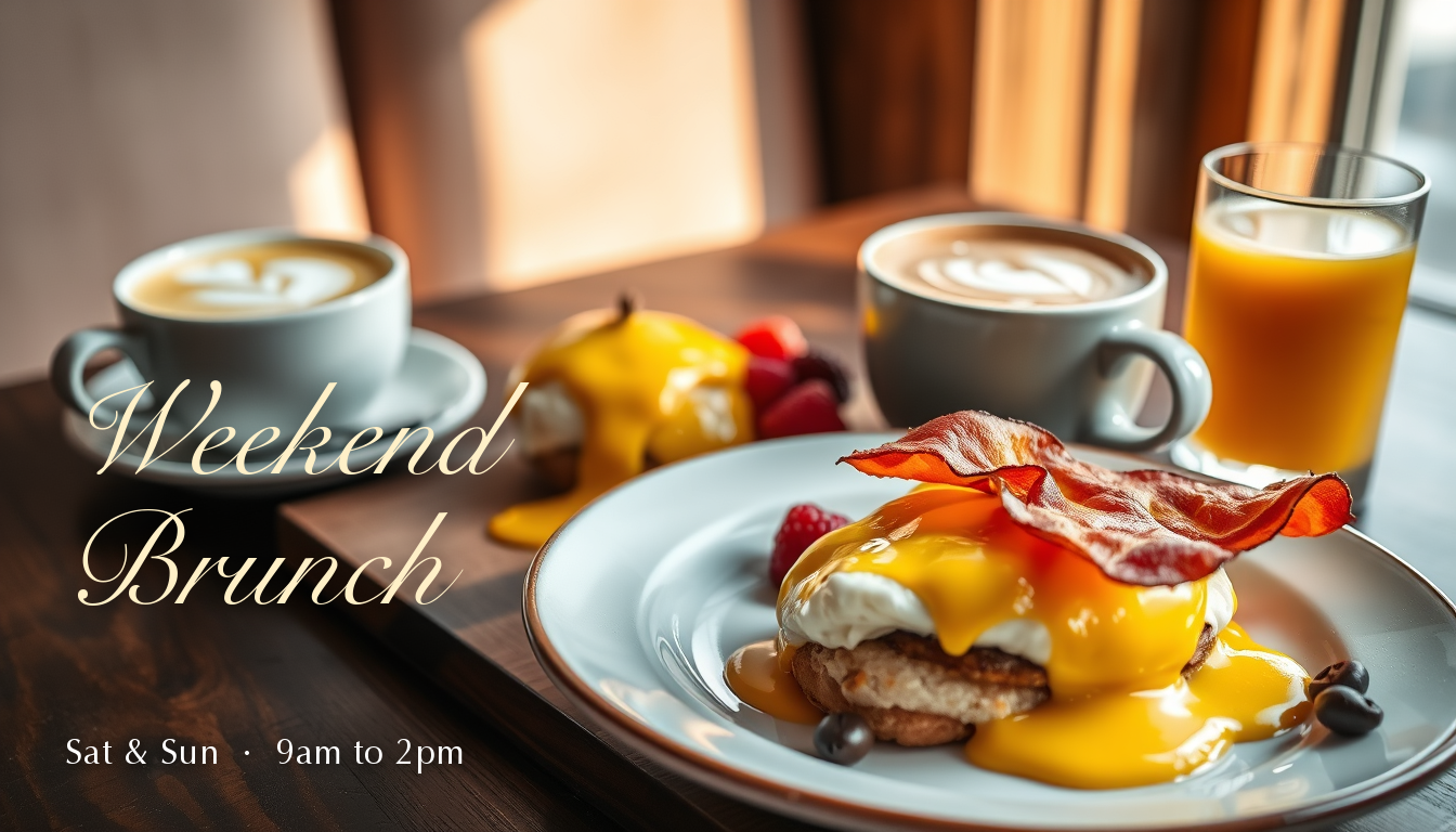 Banner Weekend Brunch para cafetería generado por QDS Intelligence